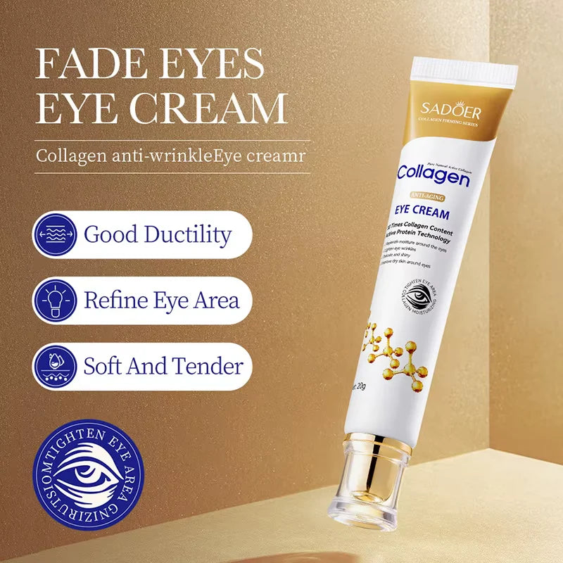 SADOER Collagen Eye Cream Anti Dark Circles Eye Bags Firming Moisturizer