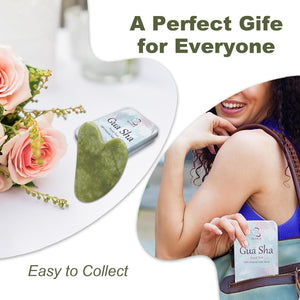 Gua Sha Facial Tools for Skin Care Massage Tools for Self Care Jade Body Guasha Stone Spa Kit Face Sculpting Tool for Beauty Puffiness Reduction Muscle Tension Relief Jawline Sculptor Green