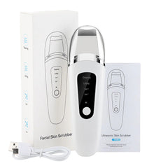 Ultrasonic Skin Scrubber Face Spatula Blackhead Remover and Pore Cleaner
