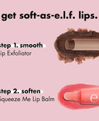 Advertisement for e.l.f. lip care products on a pink background