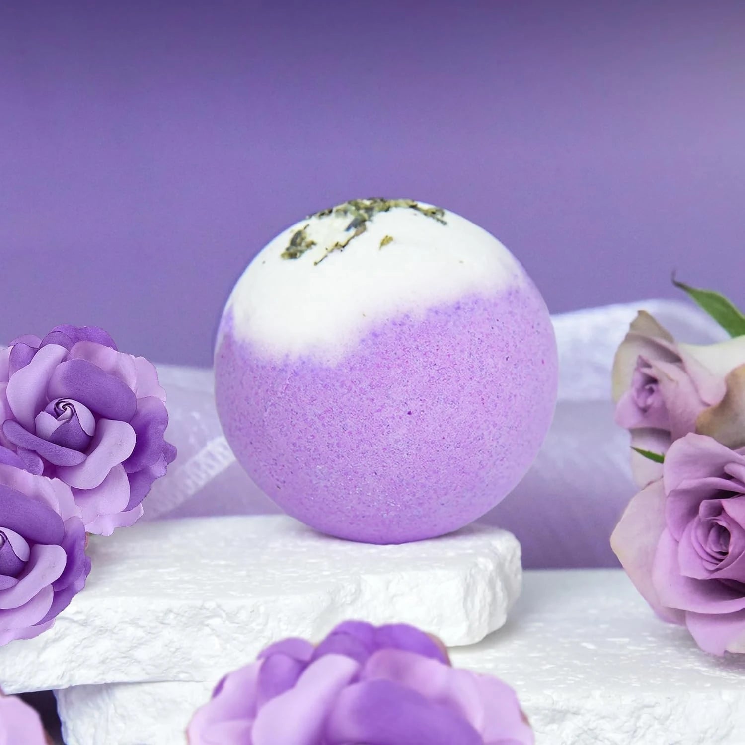 Spa Luxury Lavender Bath Gift Basket with Tumbler, Candle, Bath Bomb & Self-Care Essentials