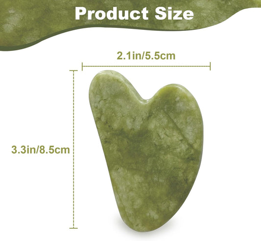 Gua Sha Facial Tools for Skin Care Massage Tools for Self Care Jade Body Guasha Stone Spa Kit Face Sculpting Tool for Beauty Puffiness Reduction Muscle Tension Relief Jawline Sculptor Green