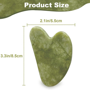 Gua Sha Facial Tools for Skin Care Massage Tools for Self Care Jade Body Guasha Stone Spa Kit Face Sculpting Tool for Beauty Puffiness Reduction Muscle Tension Relief Jawline Sculptor Green