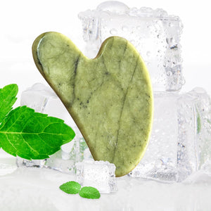 Gua Sha Facial Tools for Skin Care Massage Tools for Self Care Jade Body Guasha Stone Spa Kit Face Sculpting Tool for Beauty Puffiness Reduction Muscle Tension Relief Jawline Sculptor Green
