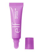 Purple lip balm tube with 'elf' branding on a white background