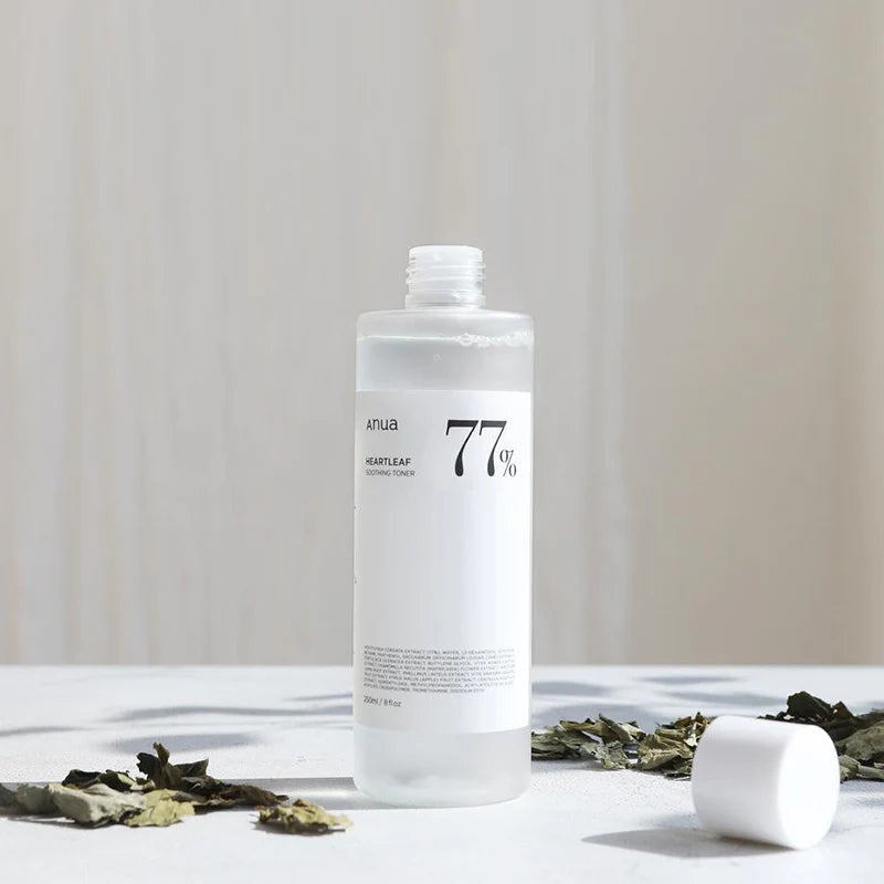 Clear bottle with text on a light background