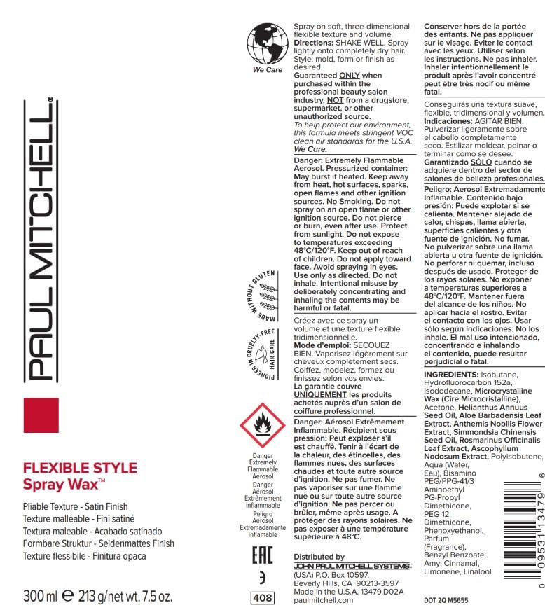 Paul Mitchell Spray Wax – Flexible Hold, Texturizing Finishing Spray for All Hair Types