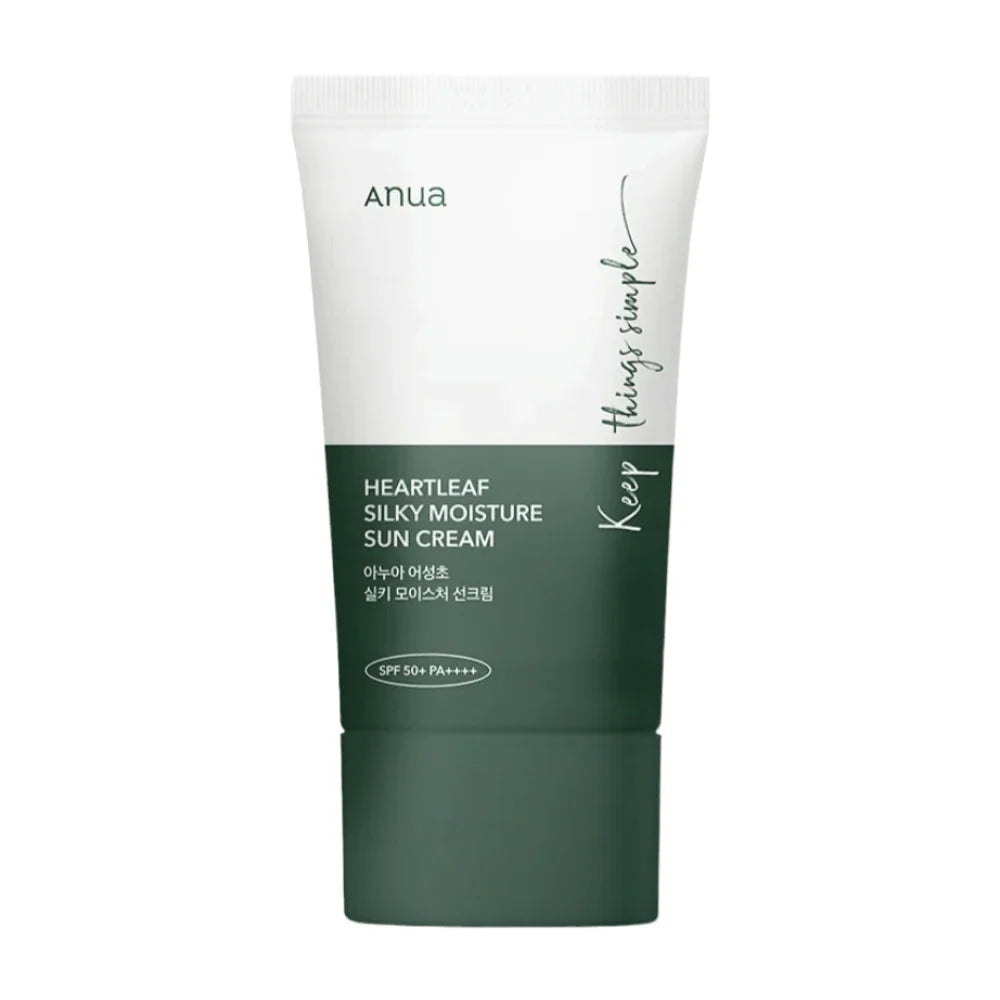 Anua Heartleaf Silky Moisture Sun Cream SPF50 Plus Lightweight Daily Sunscreen