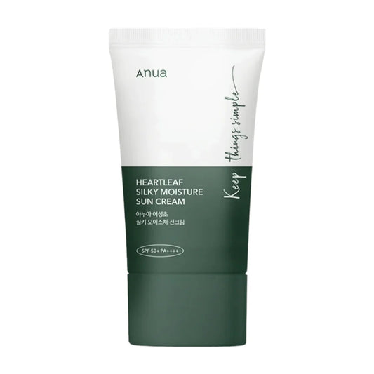 Anua Heartleaf Silky Moisture Sun Cream SPF50 Plus Lightweight Daily Sunscreen
