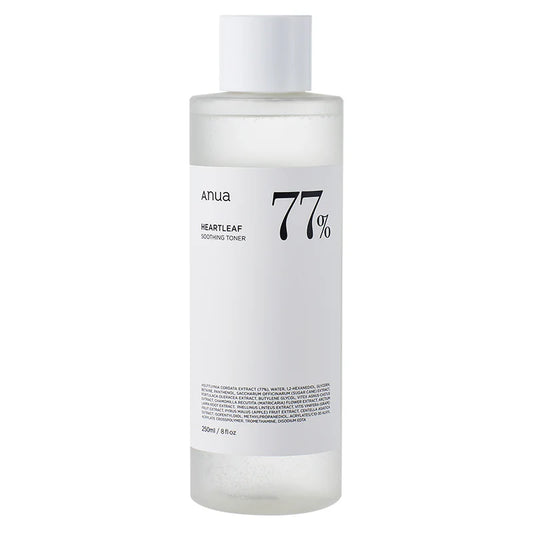 Anua Heartleaf toner bottle on a white background