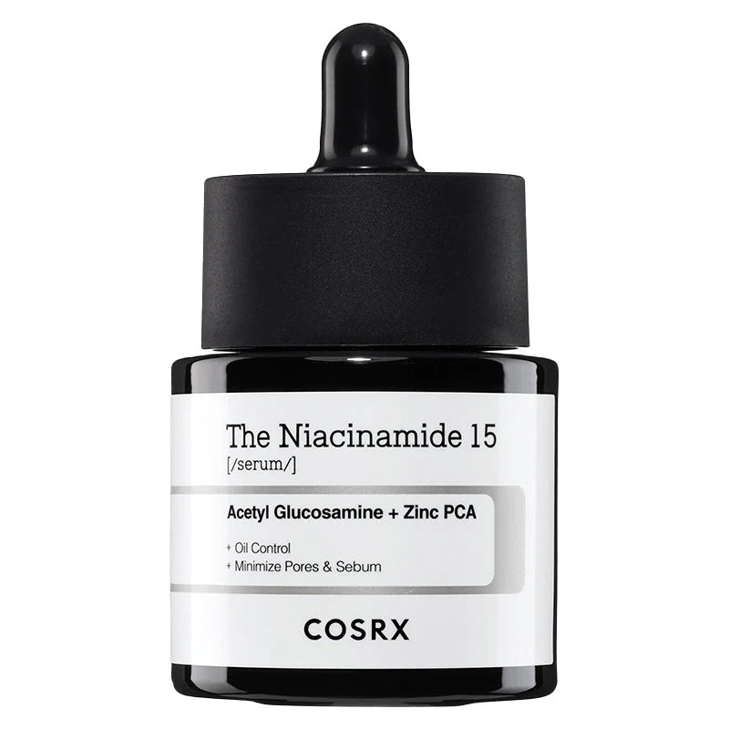 Cosrx skincare serum bottle with dropper on a white background