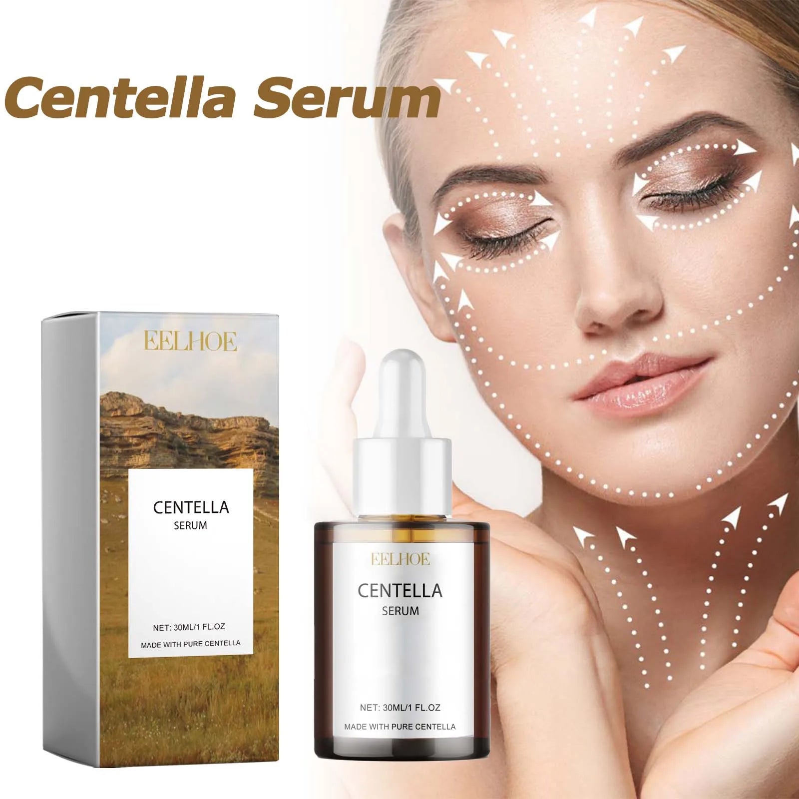 EELHOE Centella Face Serum – Hydrating & Brightening Essence with Hyaluronic Acid
