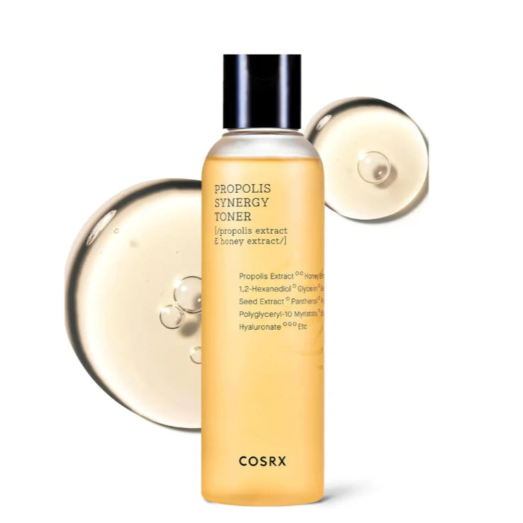Cosrx Propolis Synergy Toner bottle with cap on a white background