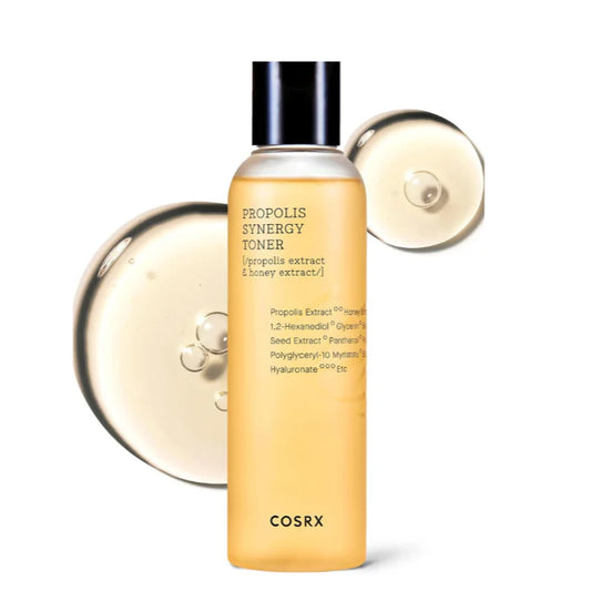 Cosrx Propolis Synergy Toner bottle with cap on a white background