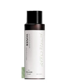 Toner bottle with black cap and white label on a white background