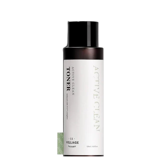 Toner bottle with black cap and white label on a white background