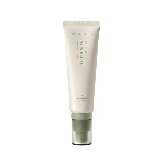 Tube of skin fluid with green cap on a white background