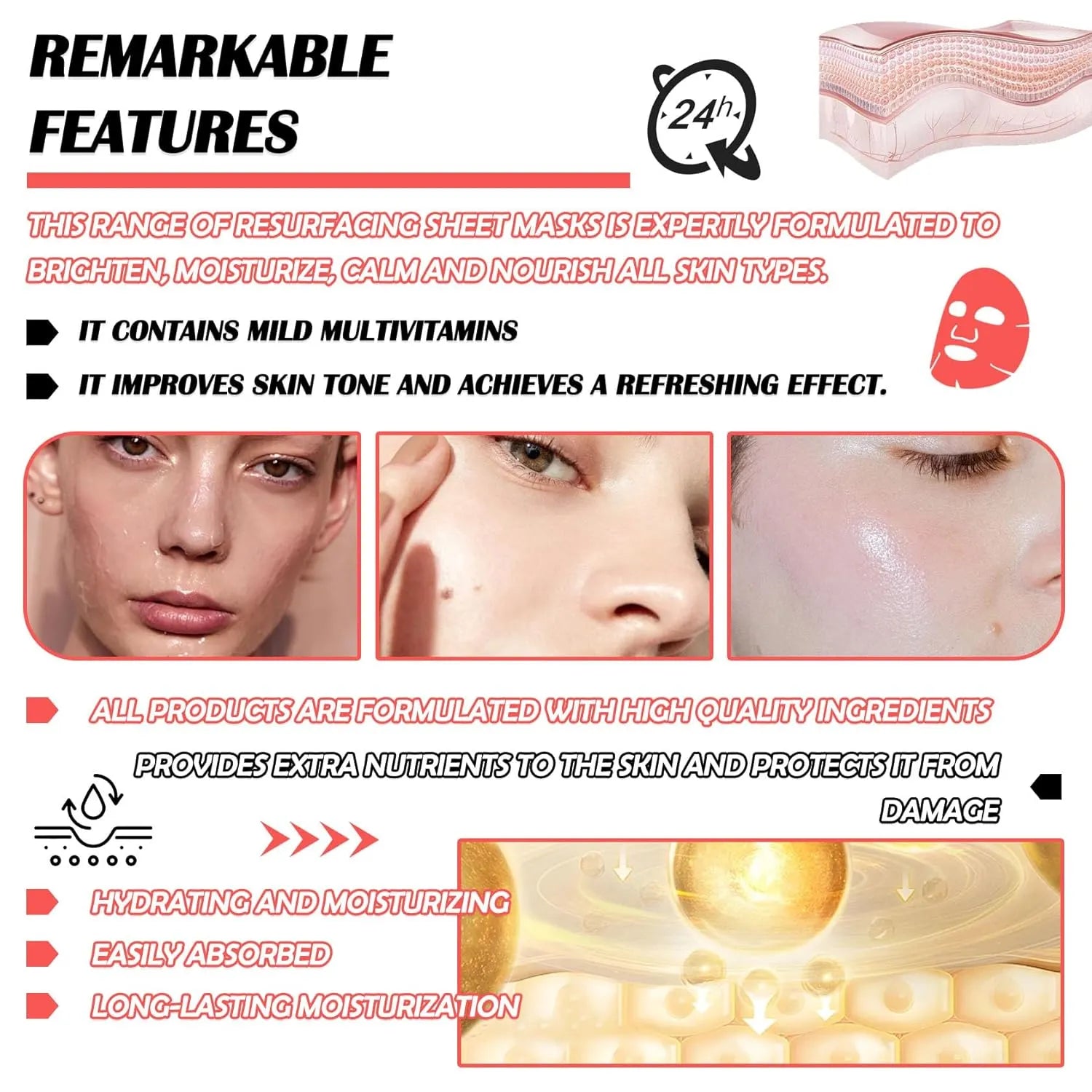 Premium Hydrating Facial Sheet Mask for Daily Use