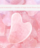 Gua Sha Facial Tool – Natural Rose Quartz Guasha Stone for Face, Eyes & Jawline