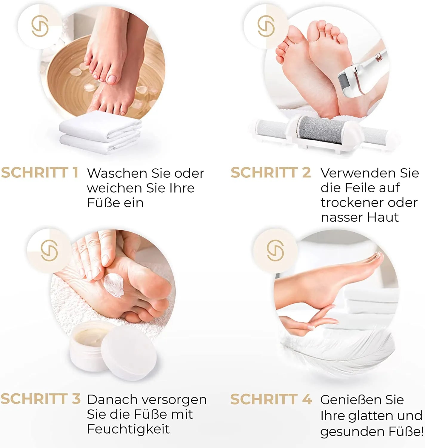 Electric Callus Remover – Rechargeable Foot Care Pedicure Set with 5 Replacement Rollers