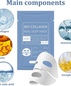 Bio-Collagen Real Deep Mask with ingredients displayed around it