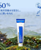 Tube of skincare cream on a natural background with text and branding elements.