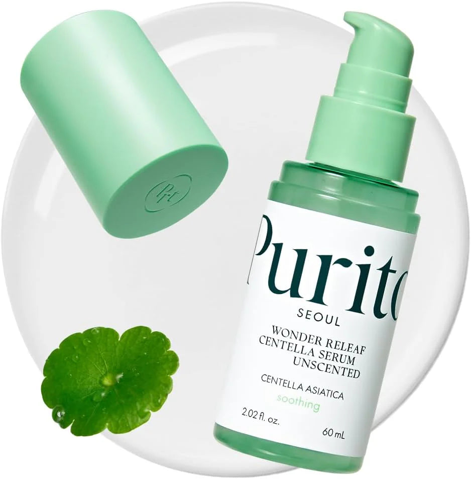 PURITO Centella Unscented Serum 60 ml, Soothing Korean Ampoule for All Skin Types