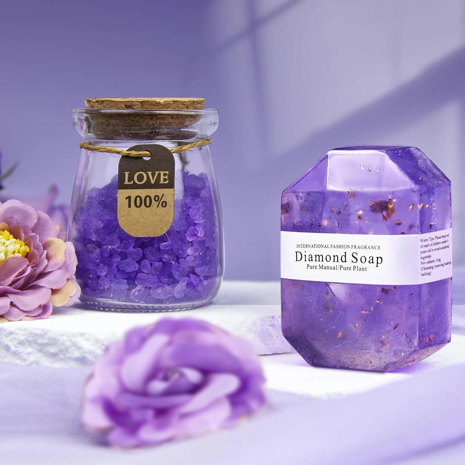 Spa Luxury Lavender Bath Gift Basket with Tumbler, Candle, Bath Bomb & Self-Care Essentials