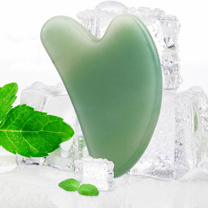 Gua Sha Facial Tools for Skin Care Massage Tools for Self Care Jade Body Guasha Stone Spa Kit Face Sculpting Tool for Beauty Puffiness Reduction Muscle Tension Relief Jawline Sculptor Green