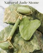 Gua Sha Set and Jade Roller, Jade Gua Sha & Face Rollers for Women, Self Care Gifts for Women, Body Muscle Relaxing, Improve Eye Puffiness, Skin Care Gift