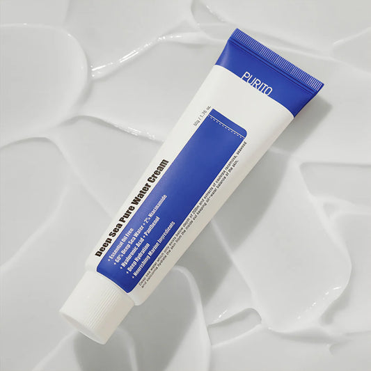 Tube of Purito Deep Sea Pure Water Cream on a white background