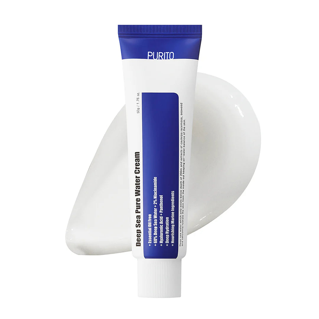 Purito Deep Sea Pure Water Cream tube on a white background